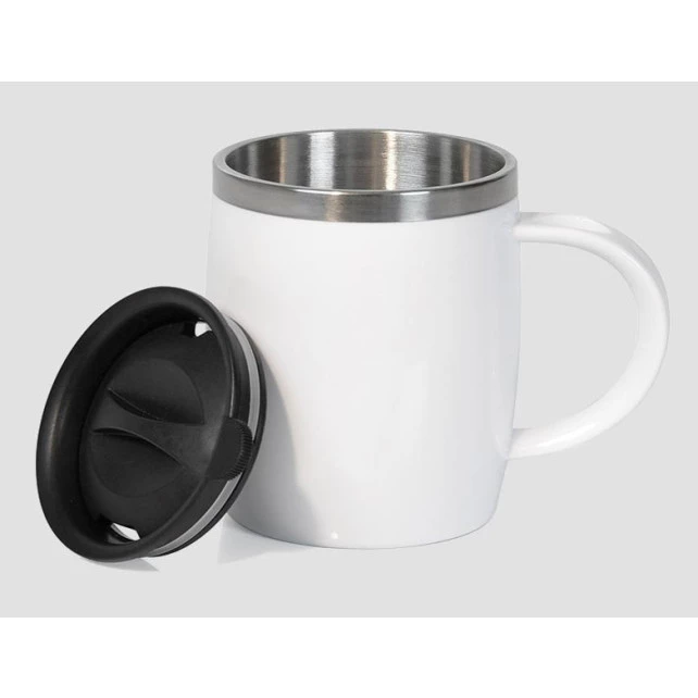 Caneca em Aço Inox / Poliestireno - 400ml 