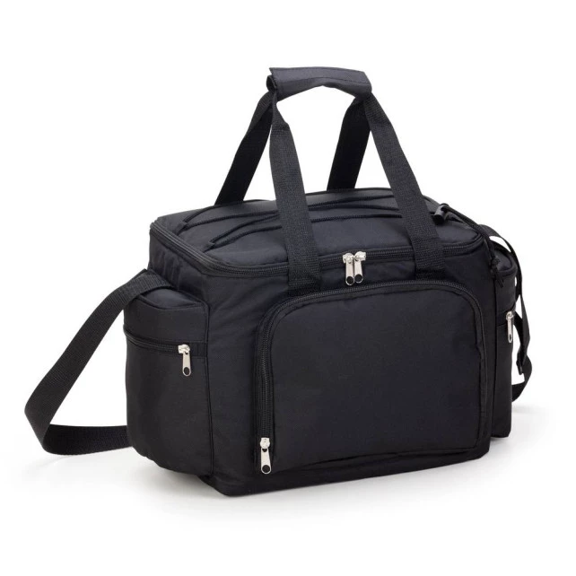 Bolsa Térmica Preta Em Polyester 600D, 300D E Peva 15L