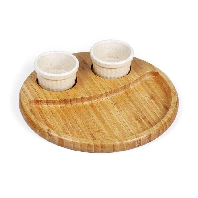 Conjunto para Petisco em Bambu - 3 Peças