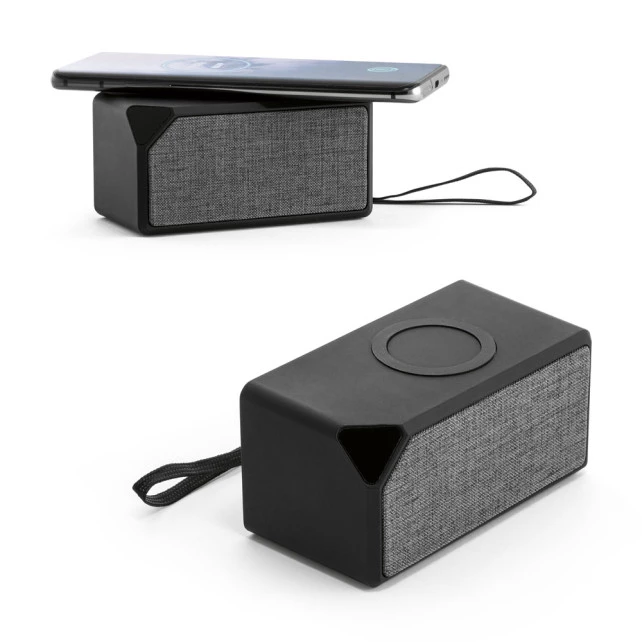 Caixa de Som Portátil com Carregador Wireless GRUBBS BK. 