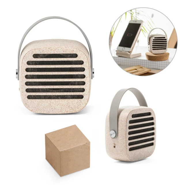 Caixa de Som Portátil de Fibra de Palha de Trigo com Bluetooth  PIYON.