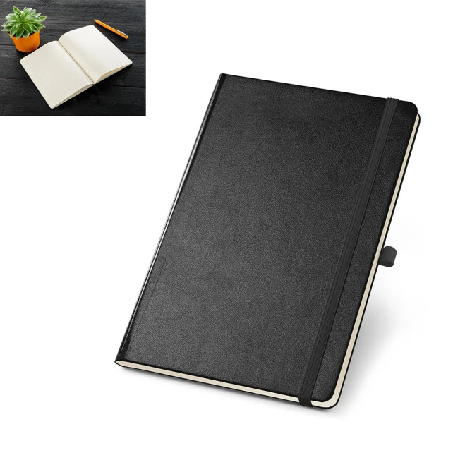 Caderno Capa Dura em Tecido Sintético Tipo Couro CARRE.