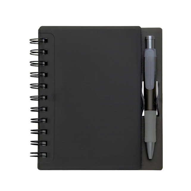 CADERNO PLÁSTICO COM CANETA