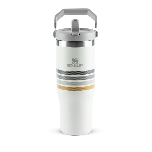 Tumbler Térmico Flip Straw Varsity Cream Ash Stripes | 887ml