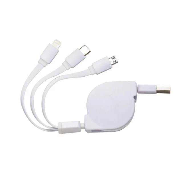 CABO USB RETRÁTIL C/ 3 PONTAS 