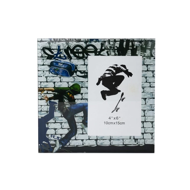PORTA RETRATO SKATE 10X15 CM VIDRO 