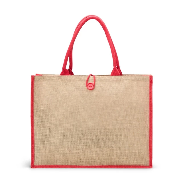 SACOLA DE JUTA COM BOTÃO