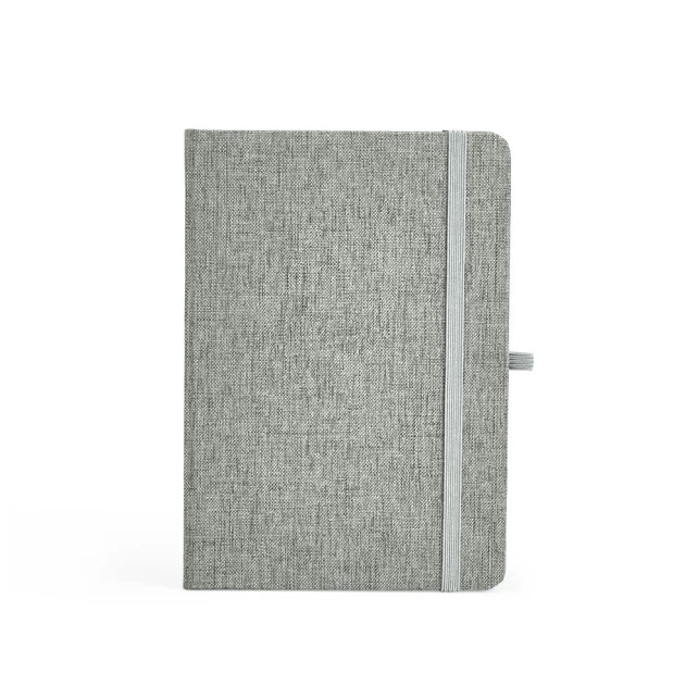 CADERNETA EM LINHO COM PORTA CANETA