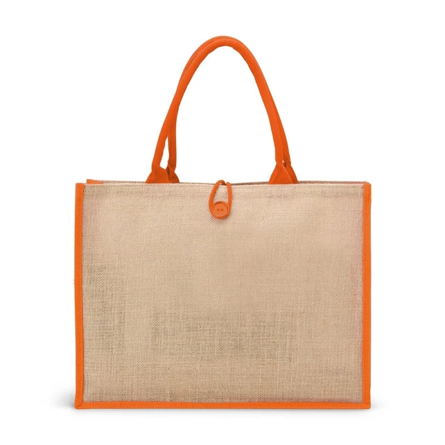 SACOLA DE JUTA COM BOTÃO