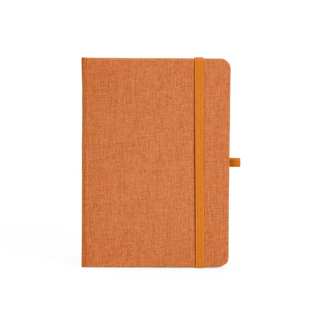 CADERNETA EM LINHO COM PORTA CANETA