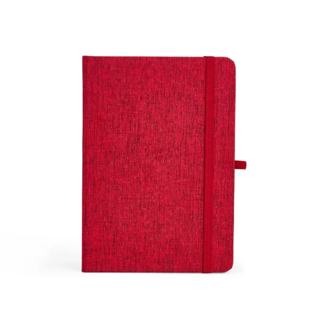 CADERNETA EM LINHO COM PORTA CANETA