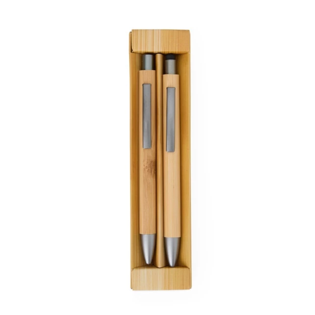 KIT ECOLÓGICO CANETA E LAPISEIRA BAMBU