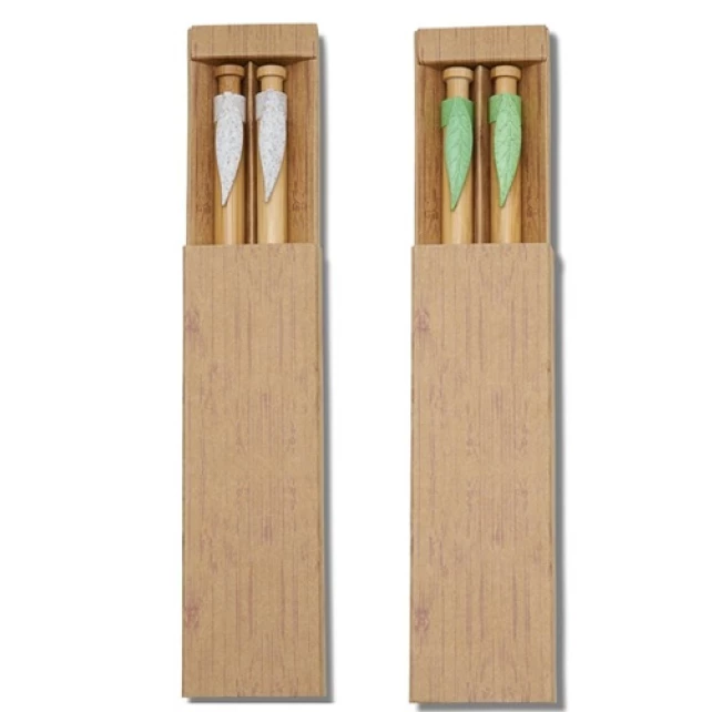 Conjunto de Caneta e Lapiseira em Bambu