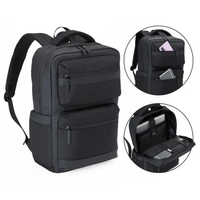 MOCHILA EM POLYESTER/PU - EXECUTIVE - 20L - PRETA