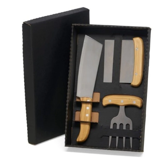 Kit Com Cutelo, Garfo E Espátula - 3 Pçs