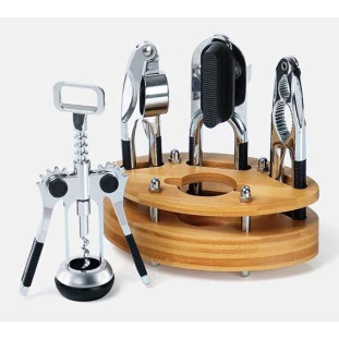 Kit de Utensílios com Base em Bambu - 5 Peças