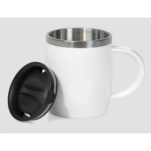 Caneca em Aço Inox / Poliestireno - 400ml 