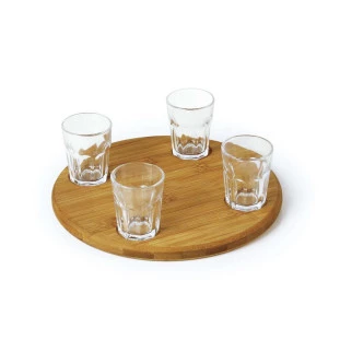 Conjunto em Bambu com 4 Copos para dose com 60ml