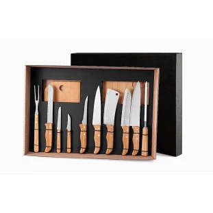 Kit Churrasco e Cozinha em Bambu com 12 Peças