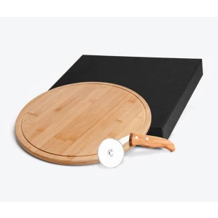 Kit para Pizza em Bambu Napoli 35cm - 2 Peças.