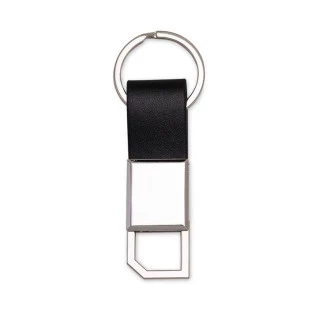 Chaveiro Metal com Tecido Sintético Tipo Couro