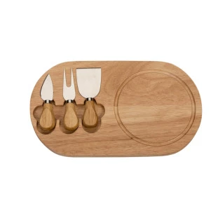 Kit para Queijo com Tábua - 4 Peças