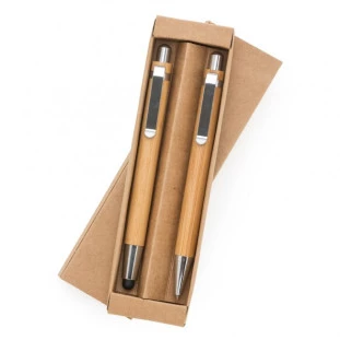 Conjunto de Caneta e Lapiseira em Bambu com Touch