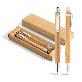 Conjunto de Esferográfica e Lapiseira em Bambu GREENY.