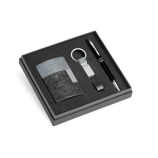 Kit Esferográfica com Touch, Porta Cartão e Chaveiro BRENDON.