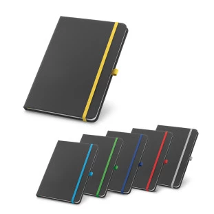 Caderno Capa Dura A5 Em Tecido Sintético Tipo Couro CORBIN. 