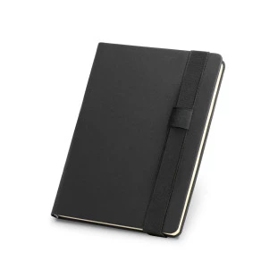 Caderno Capa Dura em Tecido Sintético Tipo Couro VERNE. 