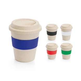 Copo de Viagem em Bambu 380ml LATTE. 