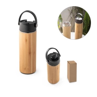 Squeeze em Bambu com corpo duplo 440ml LAVER. 