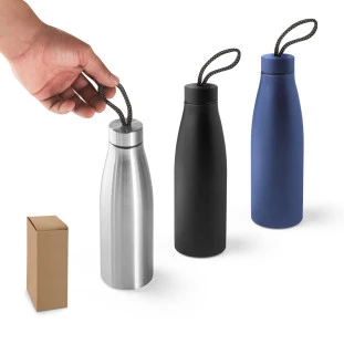 Squeeze MORGAN em aço inox  (90% reciclado) com pega com padrão 710 mL