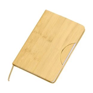 Caderneta em bambu com Suporte Celular