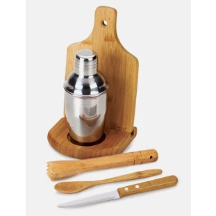 Kit para Caipirinha em Bambu Ibiza com Coqueteleira - 6 Peças