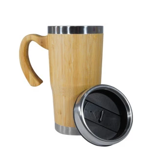Caneca em Bambu com Tampa 500ml