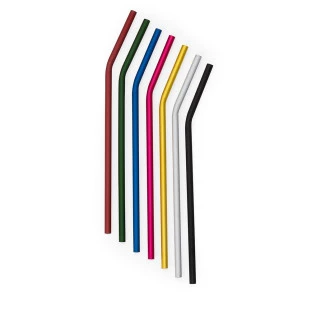 Canudo Curvado 218mm Alumínio
