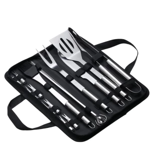 Kit Churrasco em Inox 17 Peças em Estojo