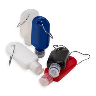 Frasco Plástico para Álcool Gel 40ml com Mosquetão