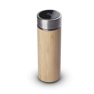 Garrafa Térmica Bambu 400 ml com Display Led