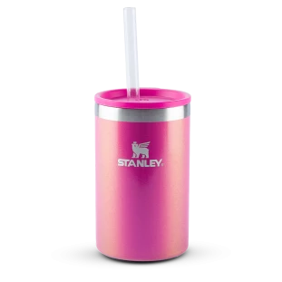 Can Cooler com canudo Stanley Dazzle Pink Shimmer | 296ML