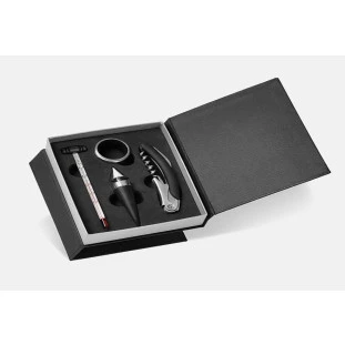 Kit para Vinho com Caixa em Papelão Rígido - 5 Peças