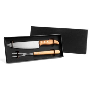 Kit Churrasco em Bambu/Aço Inox - 2 Peças