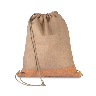 Mochila Saco de Poliéster com detalhe em cortiça