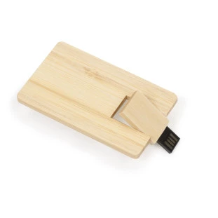 Pen drive cartão em bambu 4Gb