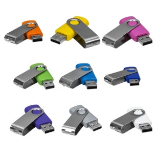 Pen Drive Giratório Metálico 4GB / 8GB / 16GB / 32GB