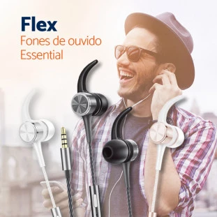 Flex – Fones de Ouvido com Fio e Microfone