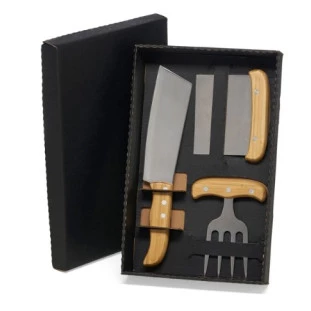 Kit Com Cutelo, Garfo E Espátula - 3 Pçs