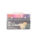 KIT CANETINHAS PONTA DUPLA 60 CORES 